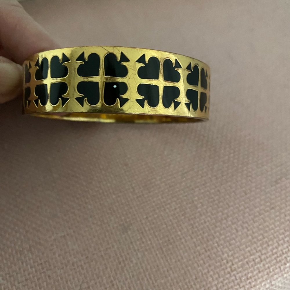 Gold and Black Patterned Bangl bracelet